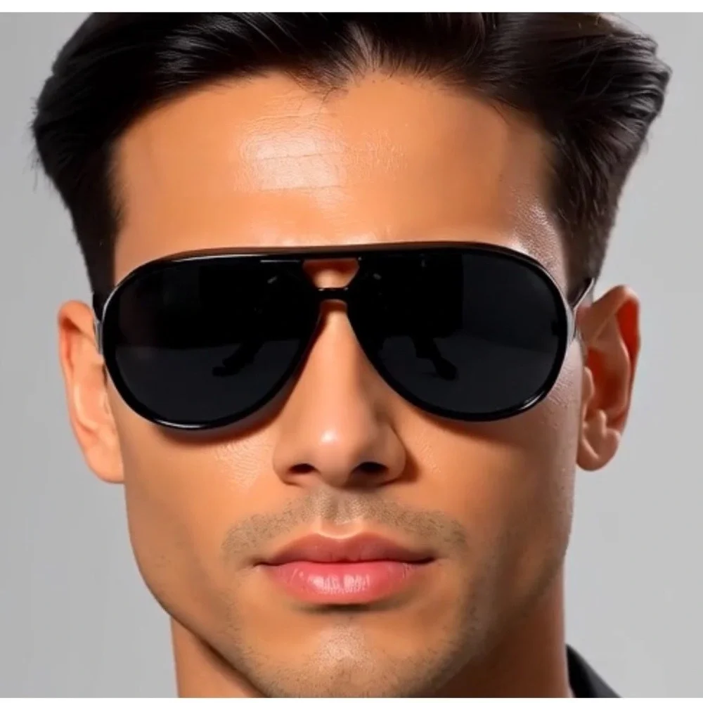 Men Sunglasses Oversized Round Frame Fashion Shade‎ Style UV400 Lentes Humbres